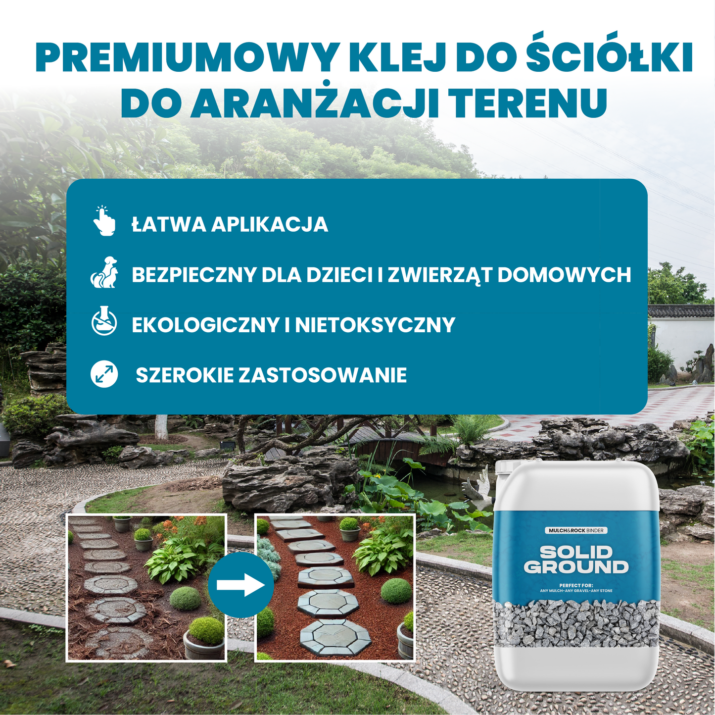 SOLID GROUND – Klej do kamyków do aranżacji podwórka